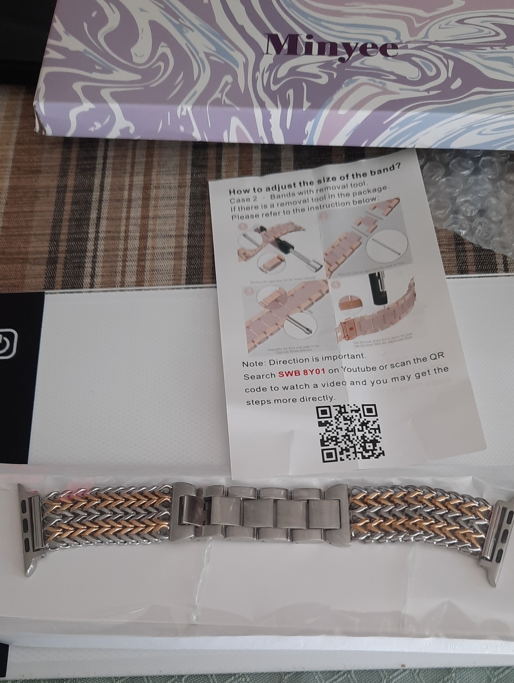 Two-Tone Stainless Steel Mesh Link Men's Watch Band -FITS APPLE WATCH